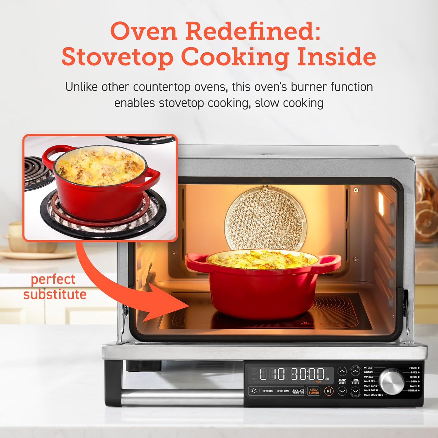 COSORI Smart 11-in-1 Air Fryer Toaster Oven Combo, Airfryer Convection Oven Countertop, Bake, Roast, Reheat, Broil, Dehydrate, 94 Recipes & 3 Accessories, 26QT, Silver, Stainless Steel