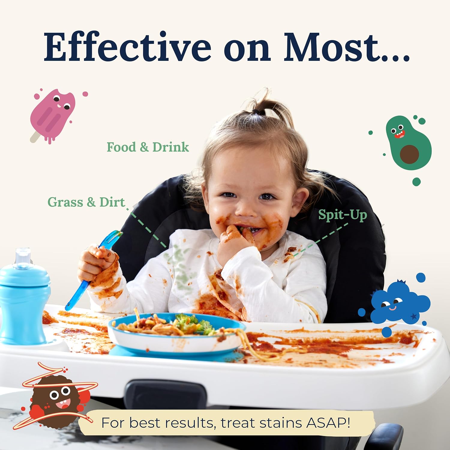 Miss Mouth's Messy Eater Stain Treater Spray - 4oz Stain Remover - Newborn & Baby Essentials - No Dry Cleaning Food, Grease, Coffee Off Laundry, Underwear, Fabric