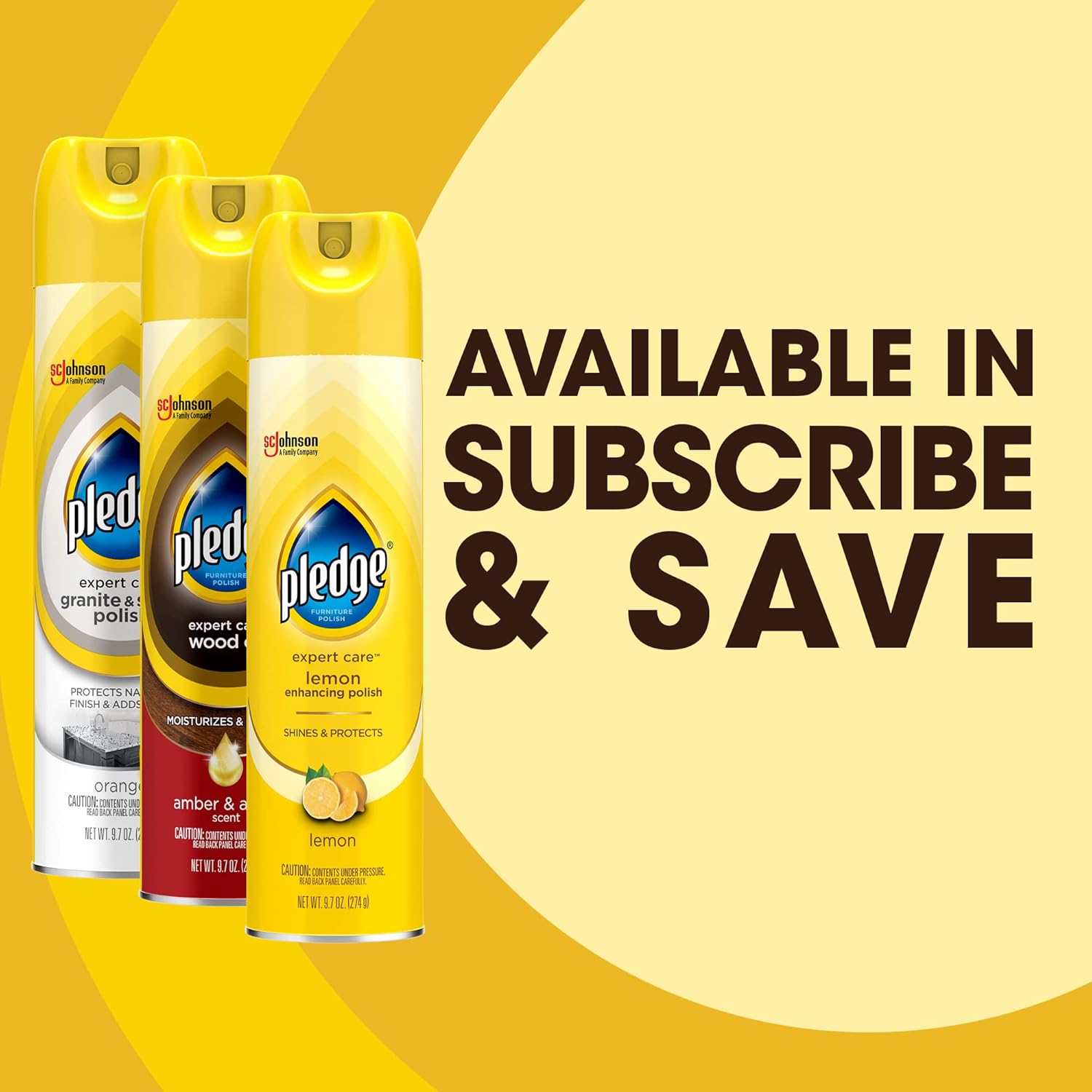 Pledge Expert Care Wood Polish Spray, Shines and Protects, Removes Fingerprints, Lemon, 9.7 oz (Pack of 1)