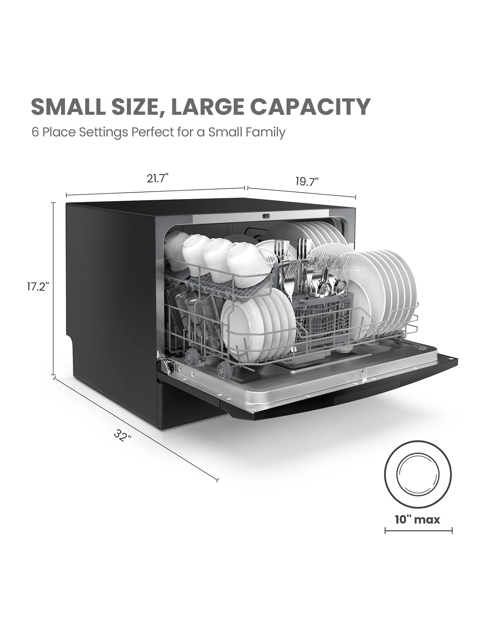 Countertop Portable Dishwasher - Black