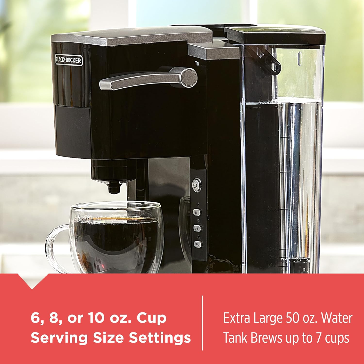 BLACK+DECKER CM618 Single Serve Coffee Maker, Black
