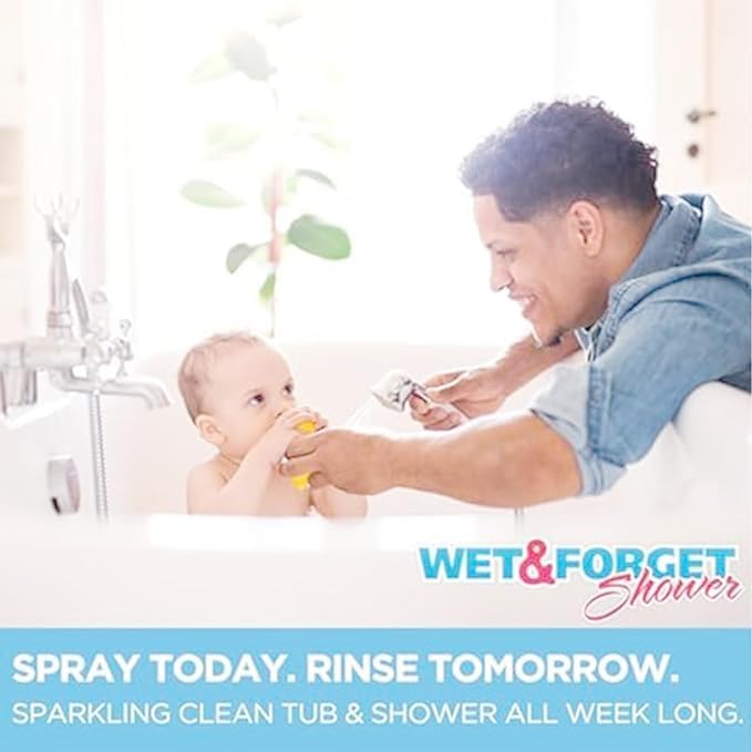 Wet & Forget Shower Cleaner Spray Multi-Surface Weekly Application Requires No Scrubbing, Bleach-Free Formula, Ready to Use, Fresh Scent, 3 Months of Cleaning, 64 Fluid Ounces, 1 Pack