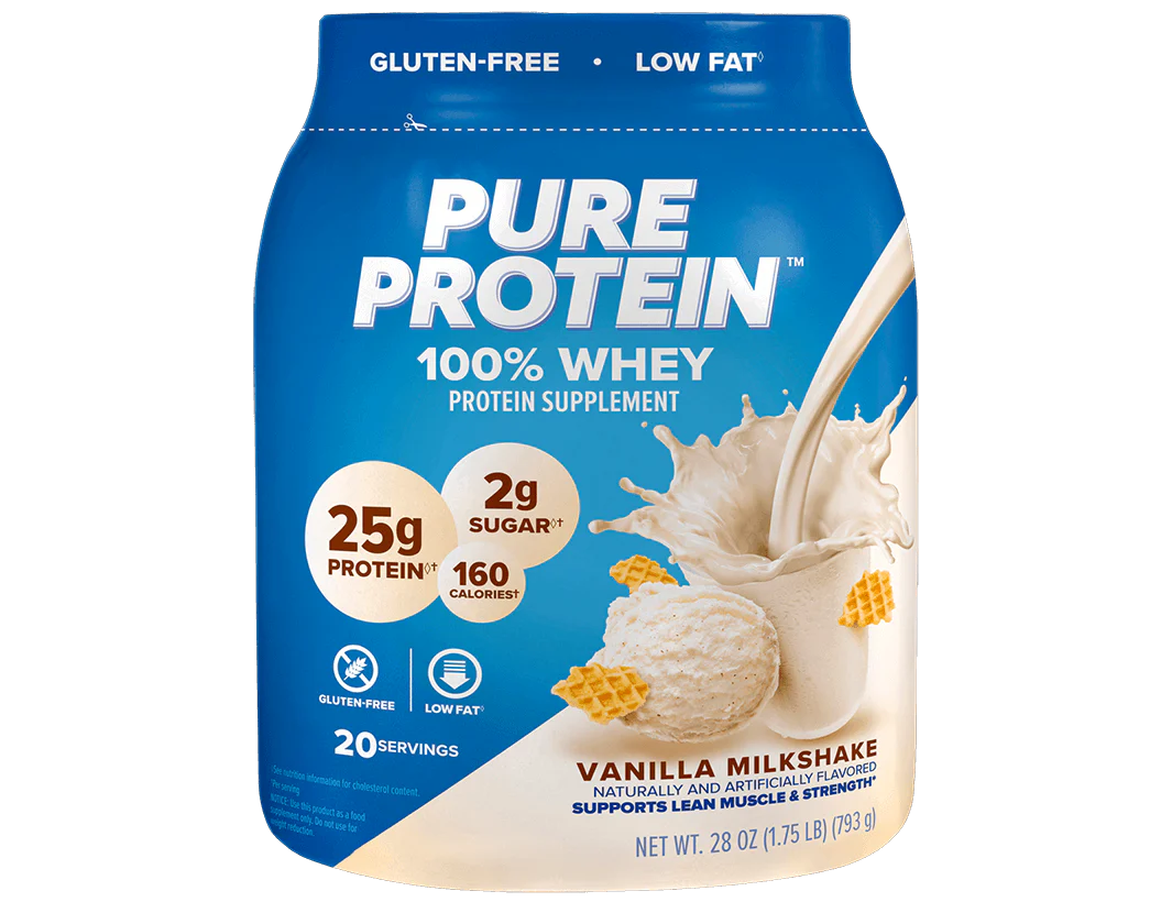 Vanilla Milkshake 100% Whey Protein Powder -  (1.75 lb. Canister)