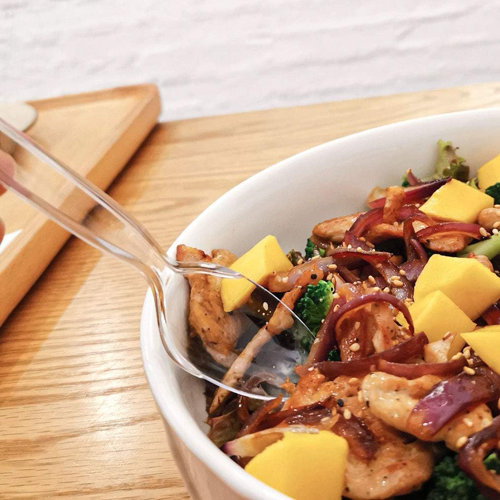 POSATE Heavyweight Plastic Spoons, Clear, 100 Count