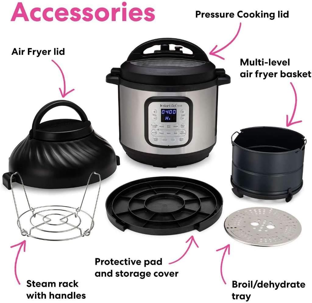 Instant Pot Pro Crisp 11-in-1 Air Fryer and Electric Pressure Cooker Combo with Multicooker Lids that Air Fries, Steams, Slow Cooks, Sautés, Dehydrates, & More, Free App With Over 800 Recipes, 8 Quart