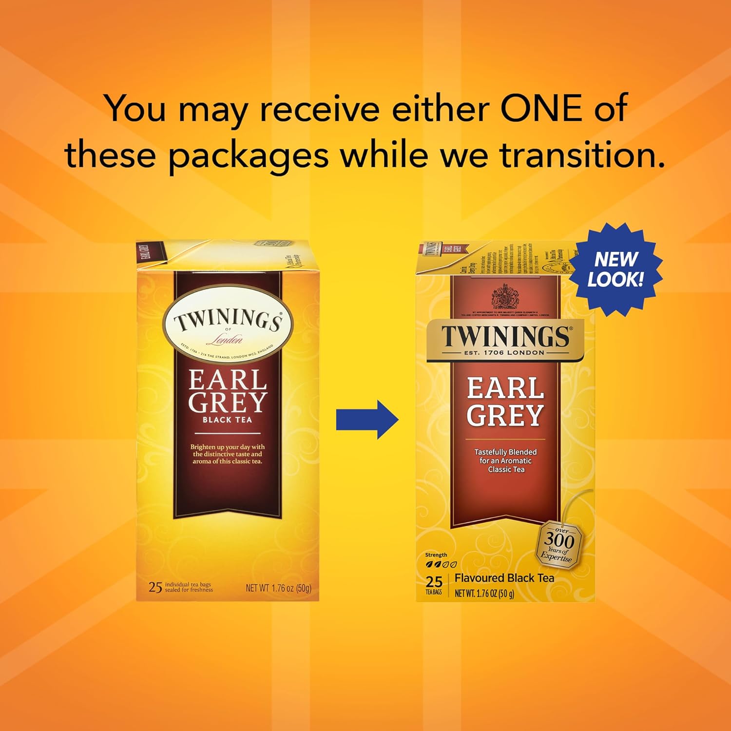 Twinings English Breakfast Black Tea Individually Wrapped Bags, 100 Count (Pack of 1), Smooth, Flavourful, and Robust, Caffeinated, Enjoy Hot or Iced | Packaging May Vary