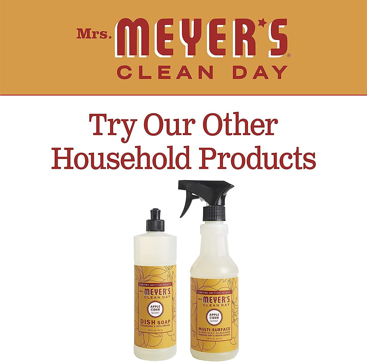 MRS. MEYER'S CLEAN DAY Liquid Dish Soap, Biodegradable Formula, Basil, 16 fl. oz - Pack of 3