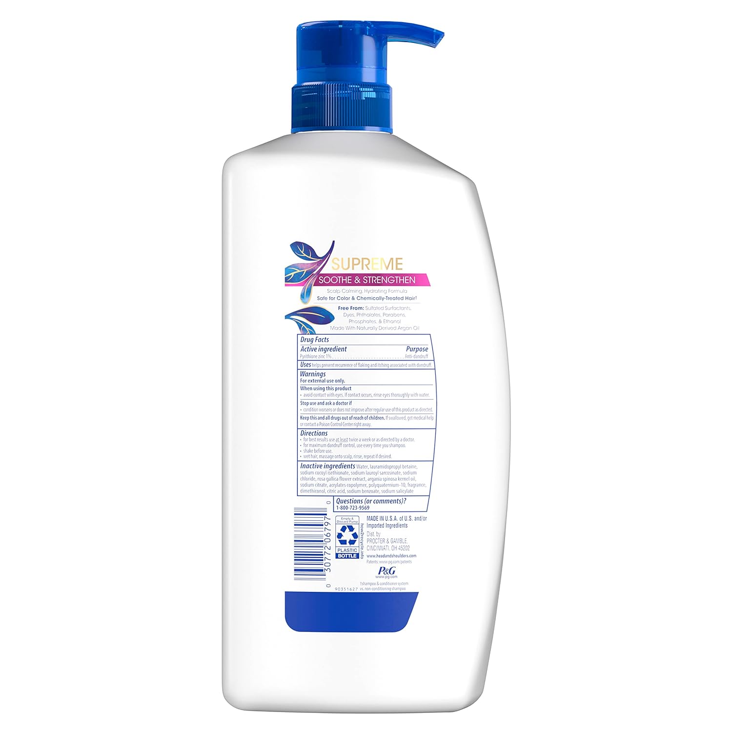 Head & Shoulders Supreme Sulfate Free Shampoo and Conditioner Set for Dry Scalp and Dandruff Treatment, Soothe and Strengthen with Argan Oil and Rose Essence, 21.2 Fl Oz