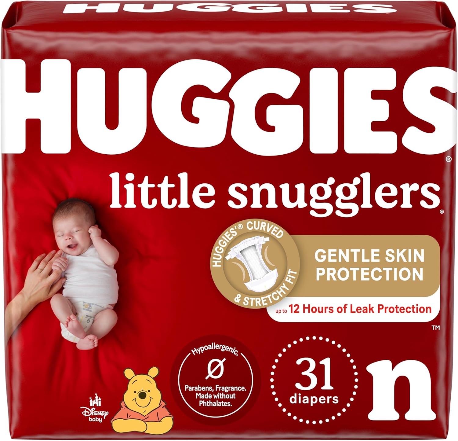 Huggies Size 1 Diapers, Little Snugglers Diapers, Size 1 (8-14 lbs), 198 Ct (6 packs of 33)