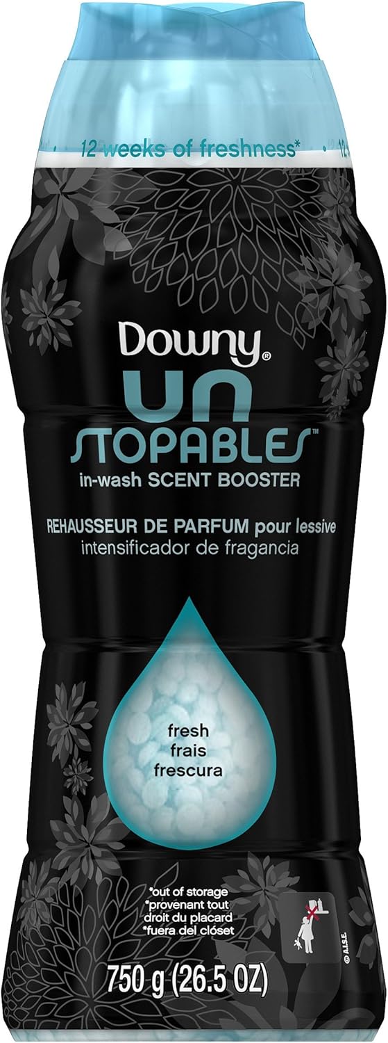 Downy Unstopables In Wash Scent Booster Beads, Fresh Scent, 24 oz, Downy Scent Booster Beads, Unstoppable Laundry Beads, Odor Protection
