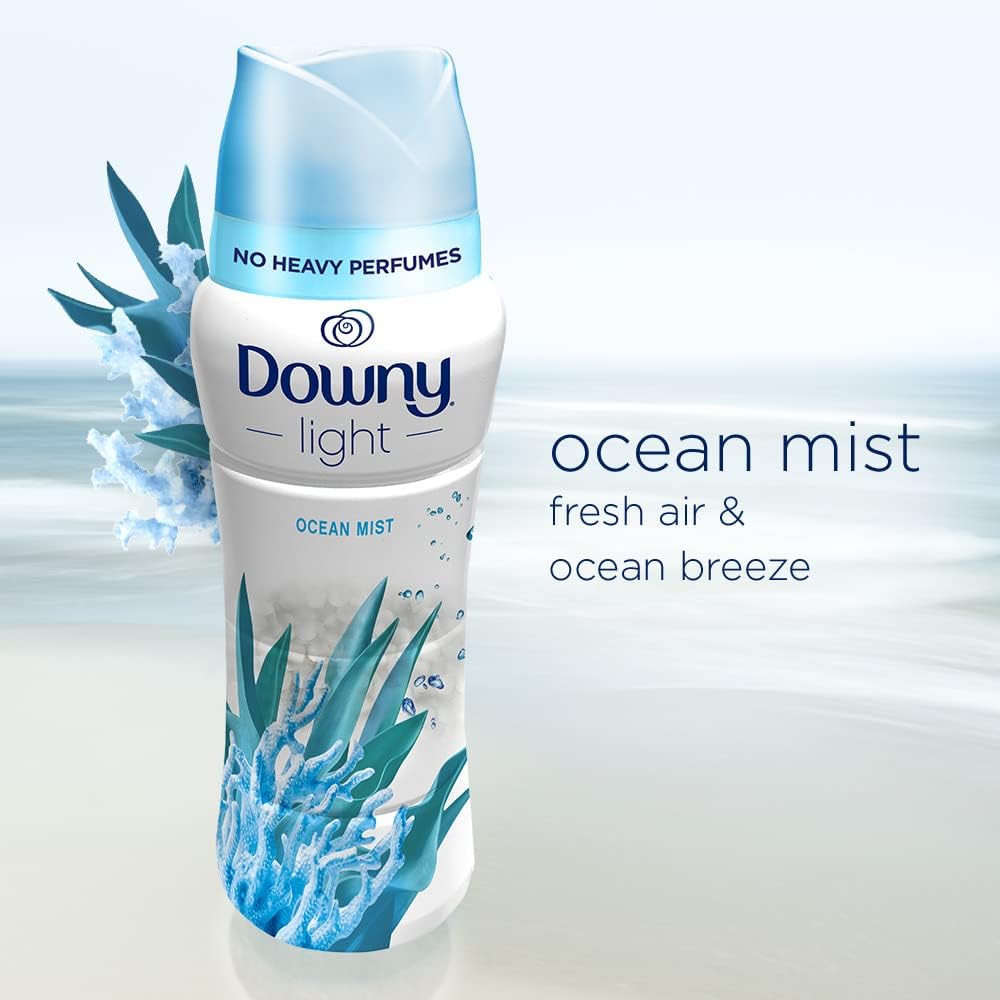Downy Light In Wash Scent Booster Beads, Ocean Mist Scent, 24 oz, Downy Scent Booster Beads, Laundry Beads, No Heavy Perfumes