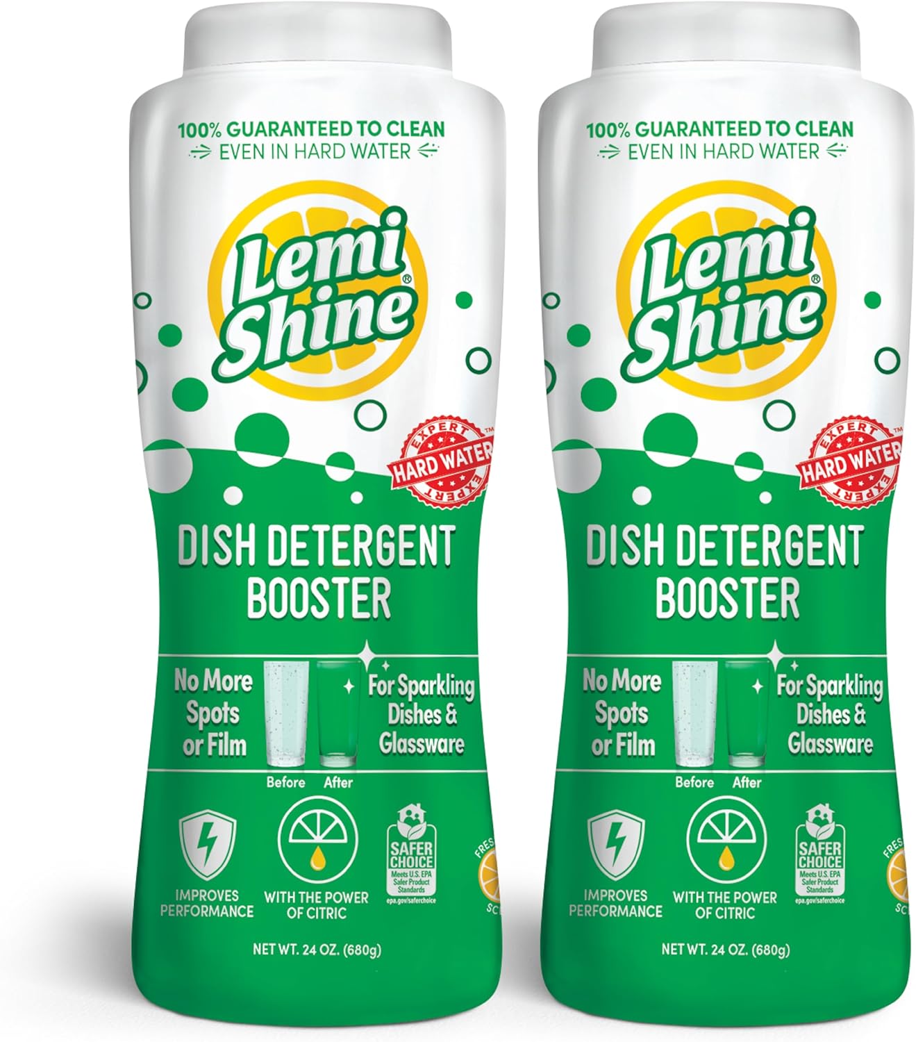 Lemi Shine Dish Detergent Booster, Hard Water Stain Remover, Multi-Use Citric Acid Cleaner (1.5 Pound (Pack of 2))