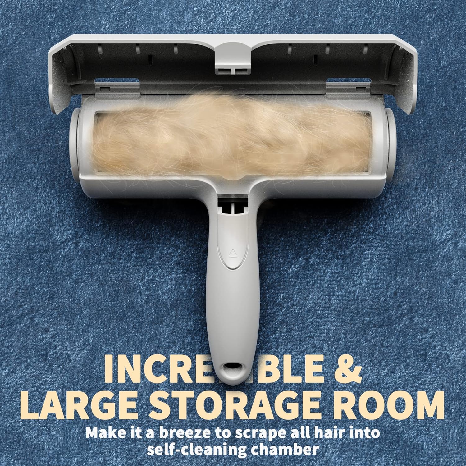 DELOMO Pet Hair Remover - Lint Roller for Pet Hair - Cat and Dog Hair Remover for Couch, Furniture, Carpet, Car Seat, Reusable Roller W/Self-Cleaning Base - Upgraded Animal Fur Removal Tool