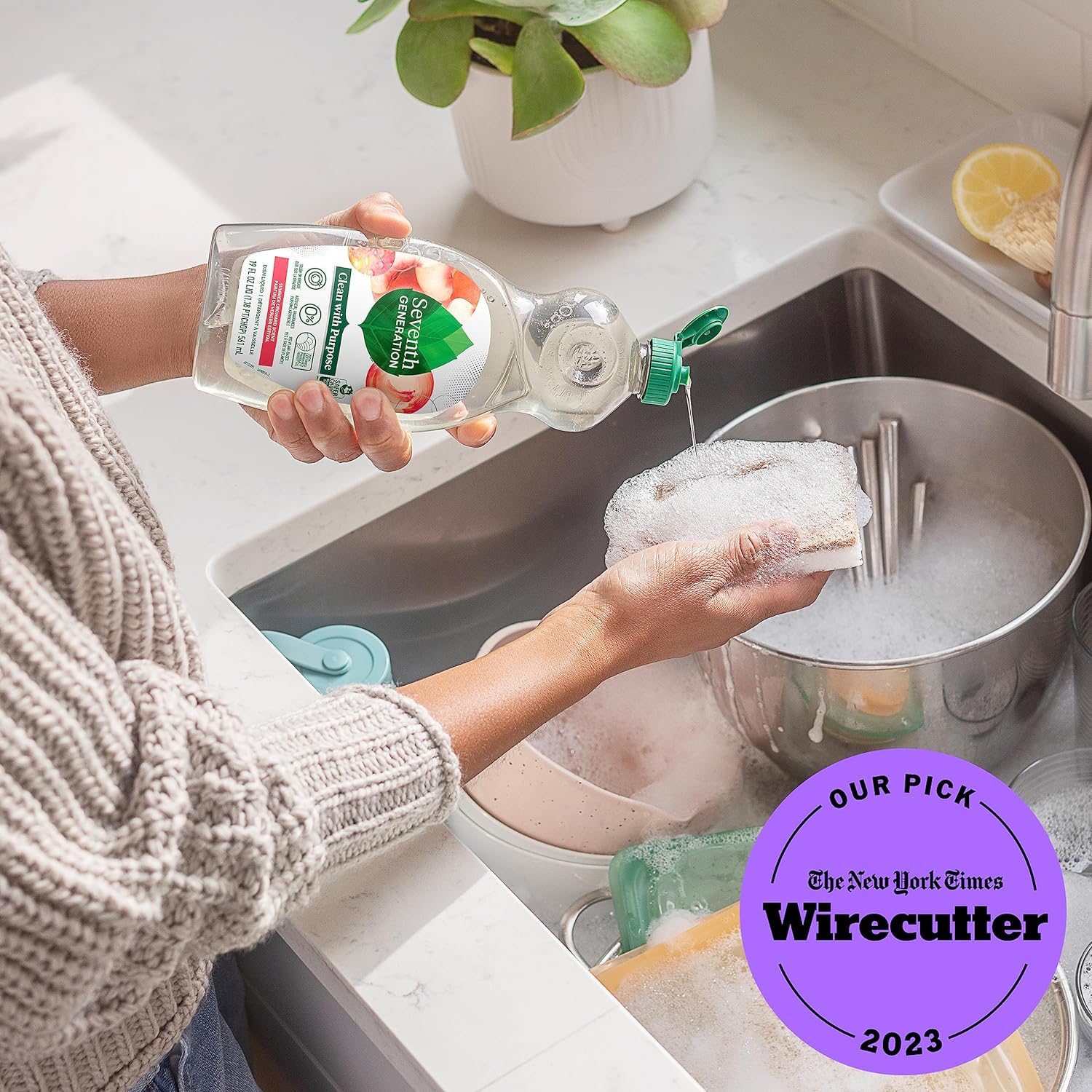 Seventh Generation Dish Liquid Soap Free & Clear liquid soap Pack of 6 Dishwashing Soap Dish Soap for sensitive skin 19 oz