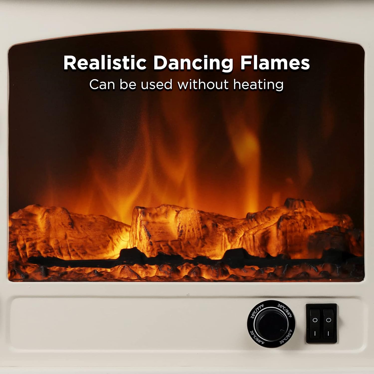 TURBRO Suburbs TS17 Compact Electric Fireplace Stove, 18” Freestanding Stove Heater with Realistic Flame - CSA Certified - Overheating Safety Protection - for Small Spaces - 1400W