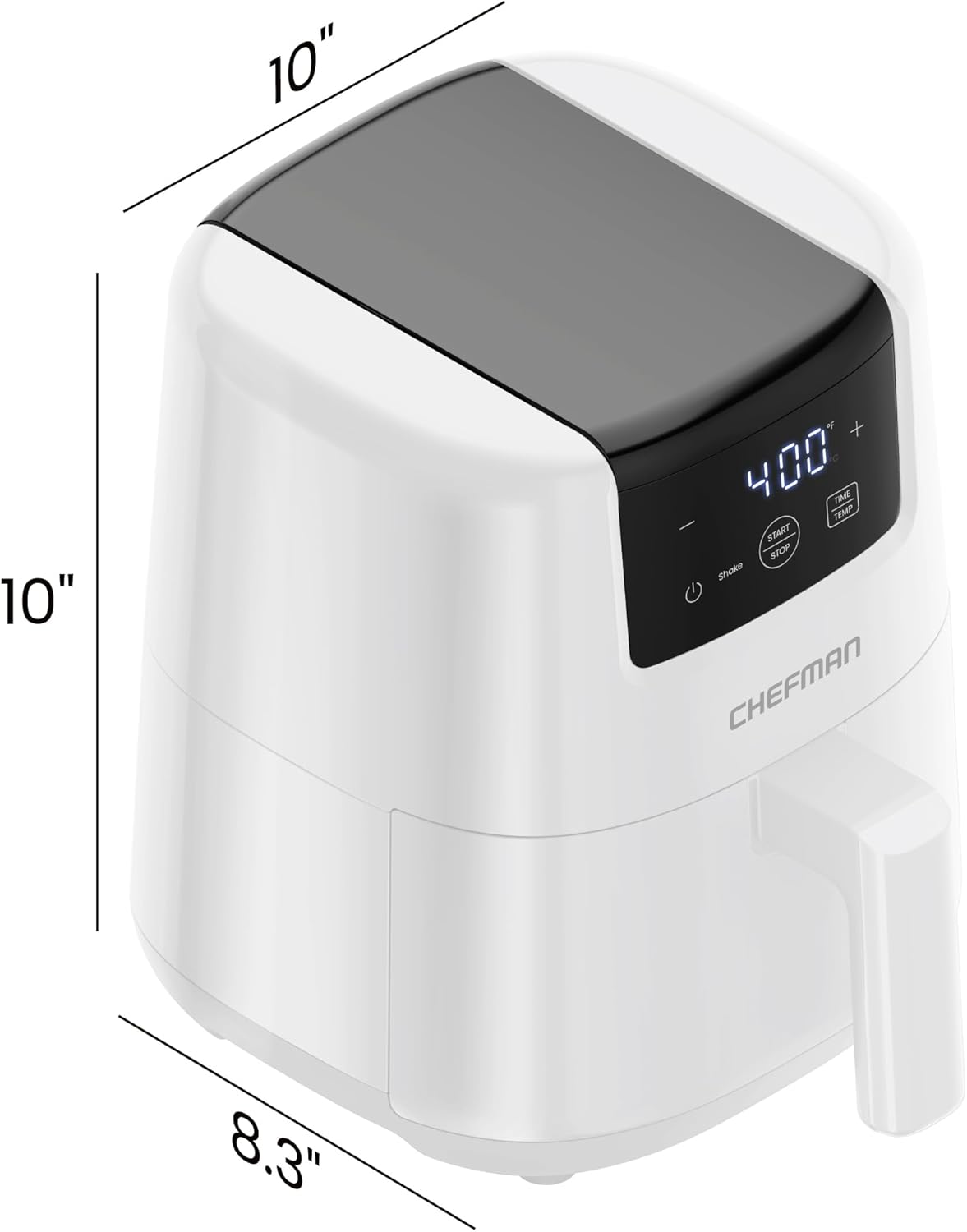 CHEFMAN 2 Qt Mini Air Fryer – Digital Space-Saving Compact Air Fryer with Nonstick and Dishwasher Safe Basket, Quick & Easy Meals in Minutes, Features Digital Timer and Shake Reminder – Grey