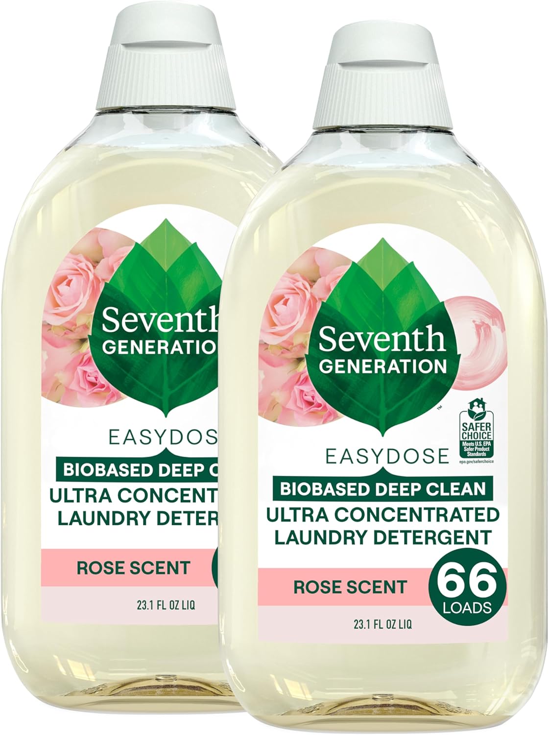 Seventh Generation EasyDose Laundry Detergent, Ultra Concentrated: 66 Loads, Free & Clear Designed for Sensitive Skin, 23.1 Fl Oz