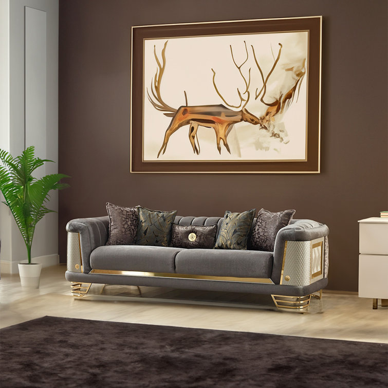 Ratni 4 - Piece Velvet Living Room Set