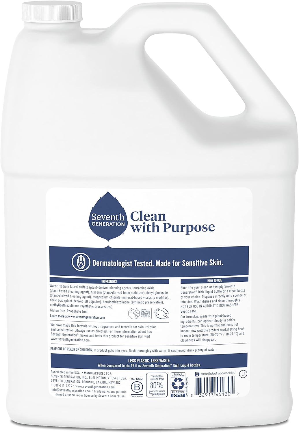 Seventh Generation Dish Liquid Soap Free & Clear liquid soap Pack of 6 Dishwashing Soap Dish Soap for sensitive skin 19 oz