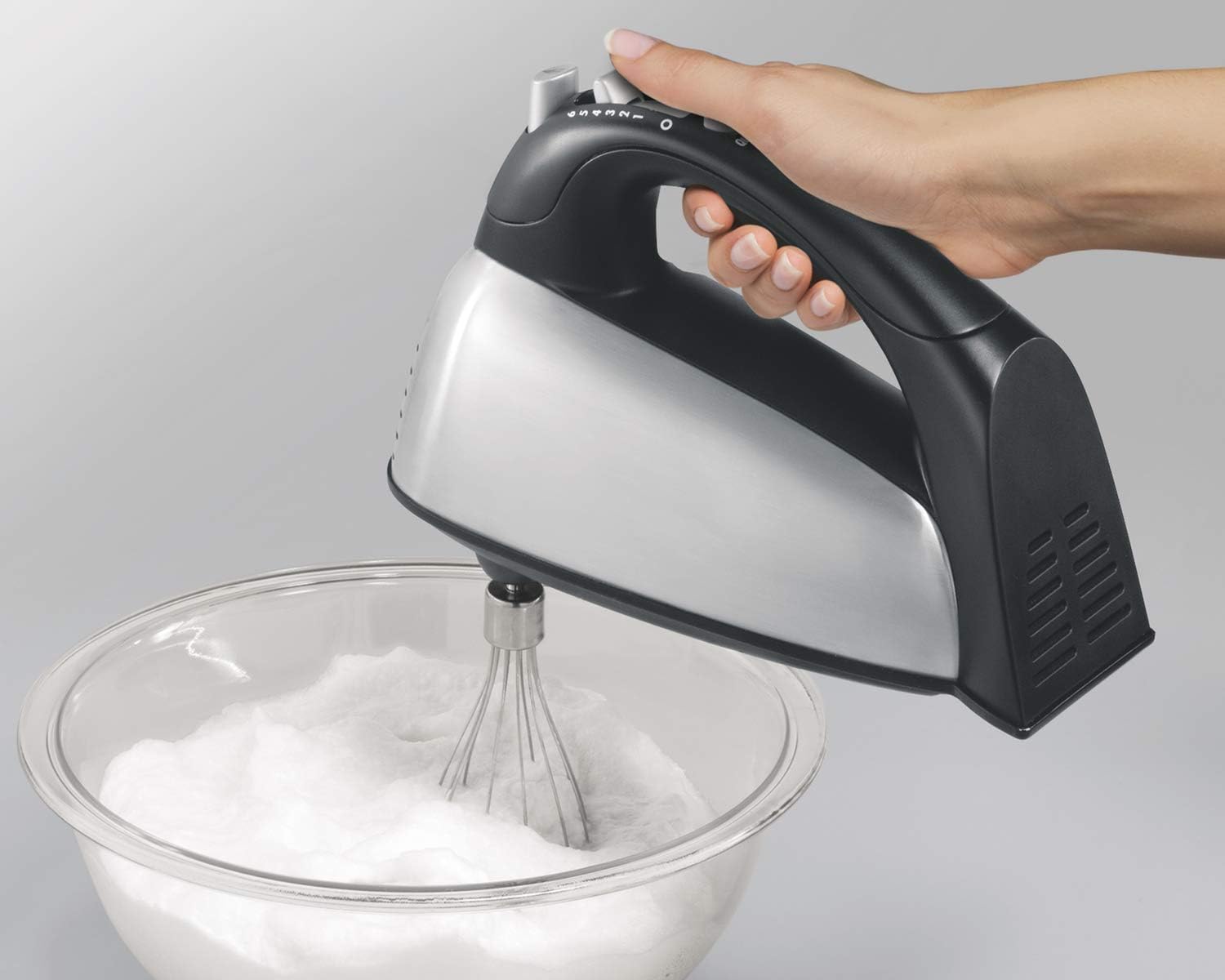 Hamilton Beach Classic Stand and Hand Mixer, 4 Quarts, 6 Speeds with QuickBurst, Bowl Rest, 290 Watts Peak Power, Black and Stainless
