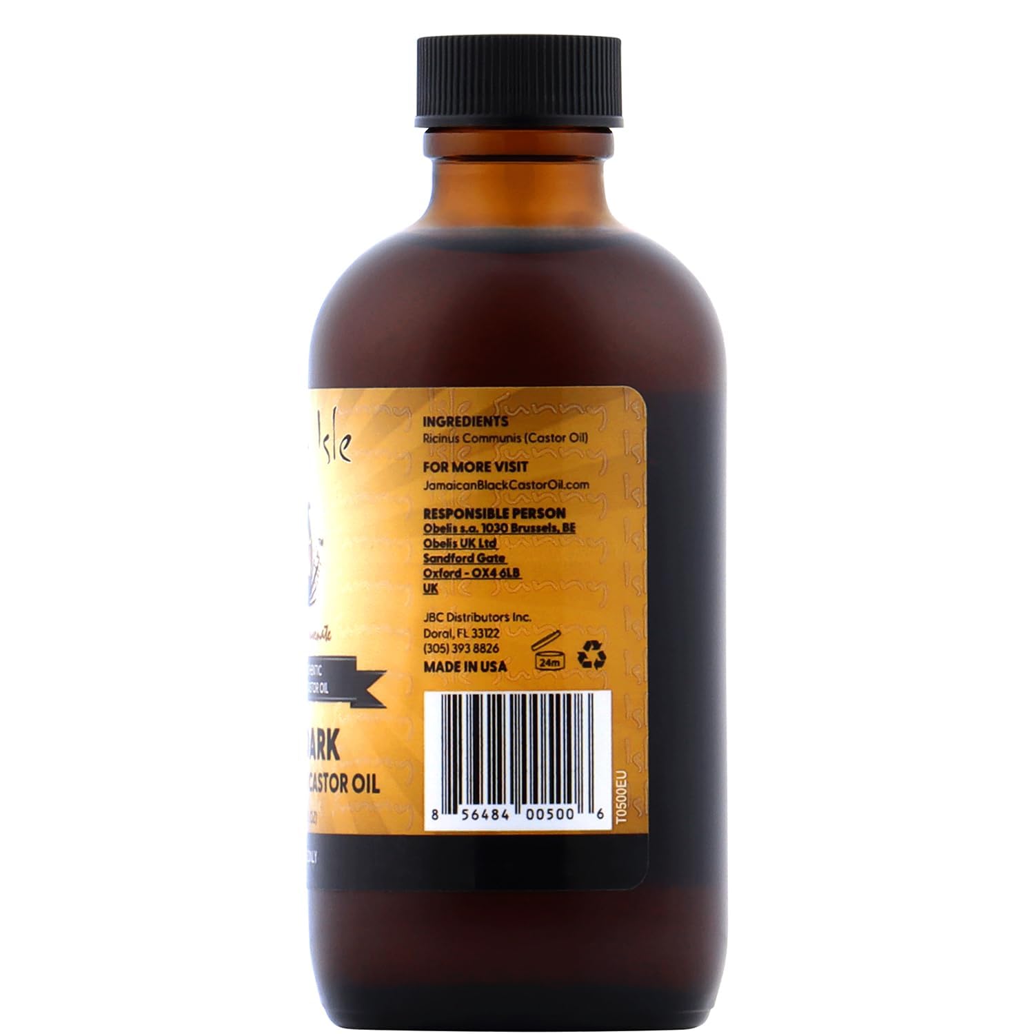 Sunny Isle Jamaican Black Castor Oil 4oz | 100% Natural Treatment for Hair, Scalp and Skin