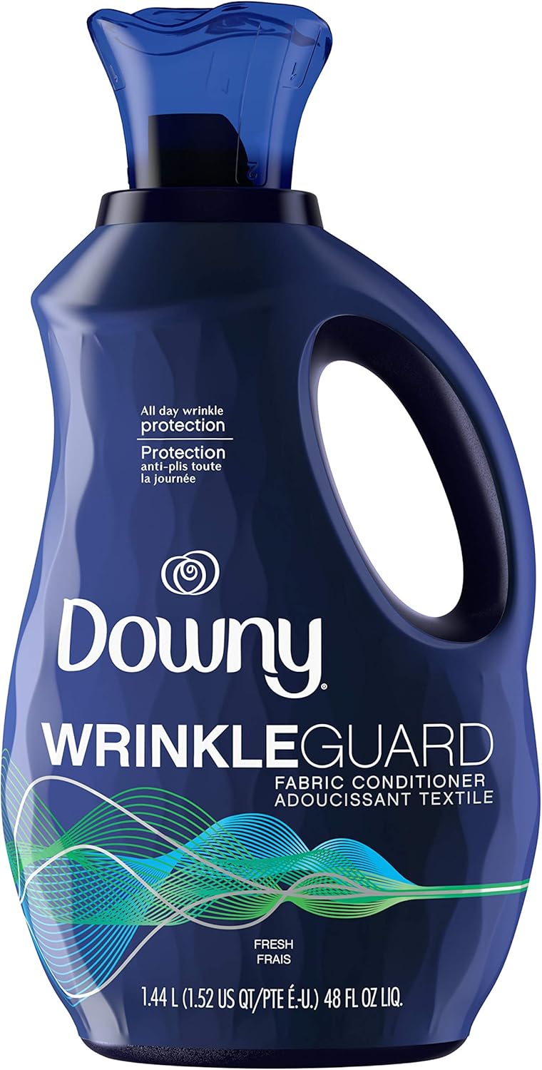 Downy WrinkleGuard Liquid Fabric Softener and Conditioner, Fresh, 48 fl oz 48 Loads, Pack of 2