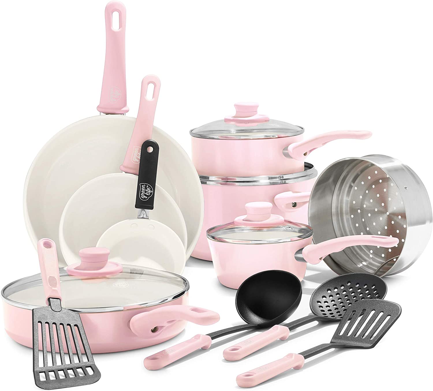Ceramic non-stick 12-piece pan set