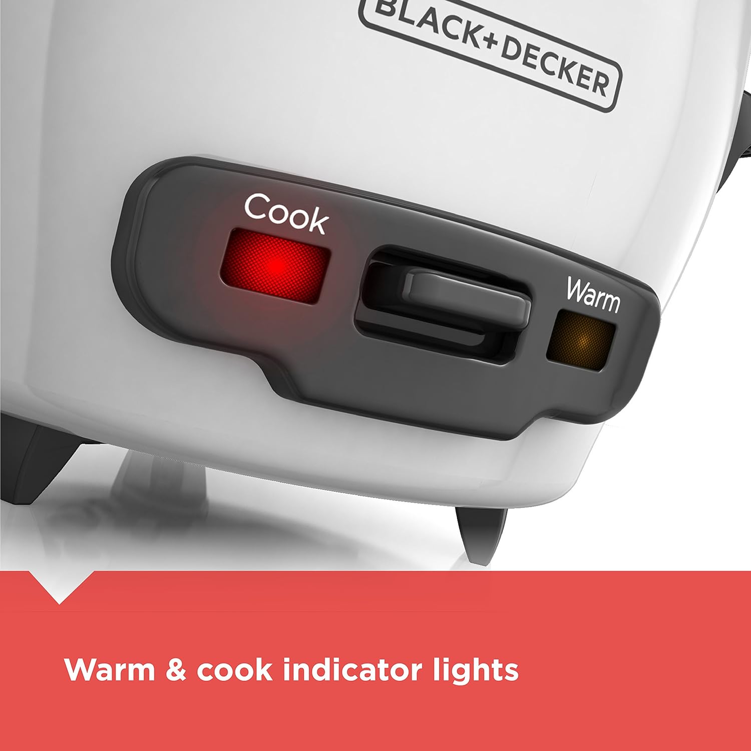 BLACK+DECKER 6-Cup Rice Cooker, RC506, 3-cup Uncooked Rice, Steaming Basket, Removable Non-Stick Bowl, One Touch