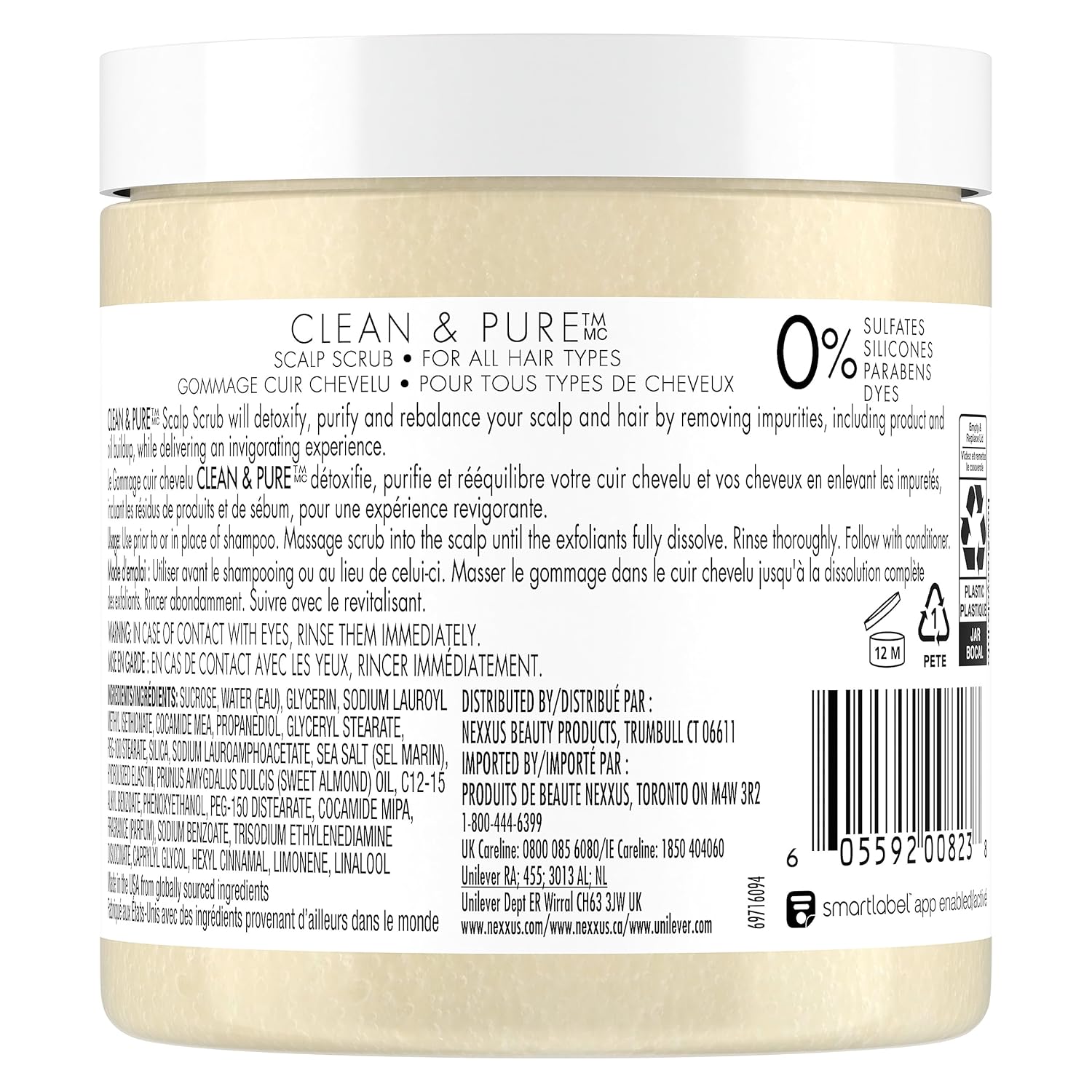 Nexxus Sulfate-Free Hair Scrub Exfoliating Scalp Scrub To Nourish & Clarify Silicone, Dye, & Paraben Free Hair Scrub 10 oz