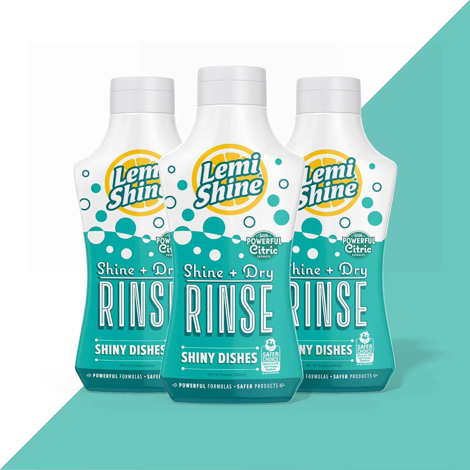 Lemi Shine - Shine + Dry Natural Dishwasher Rinse Aid, Hard Water Stain Remover (1 Pack - 25.35 oz)