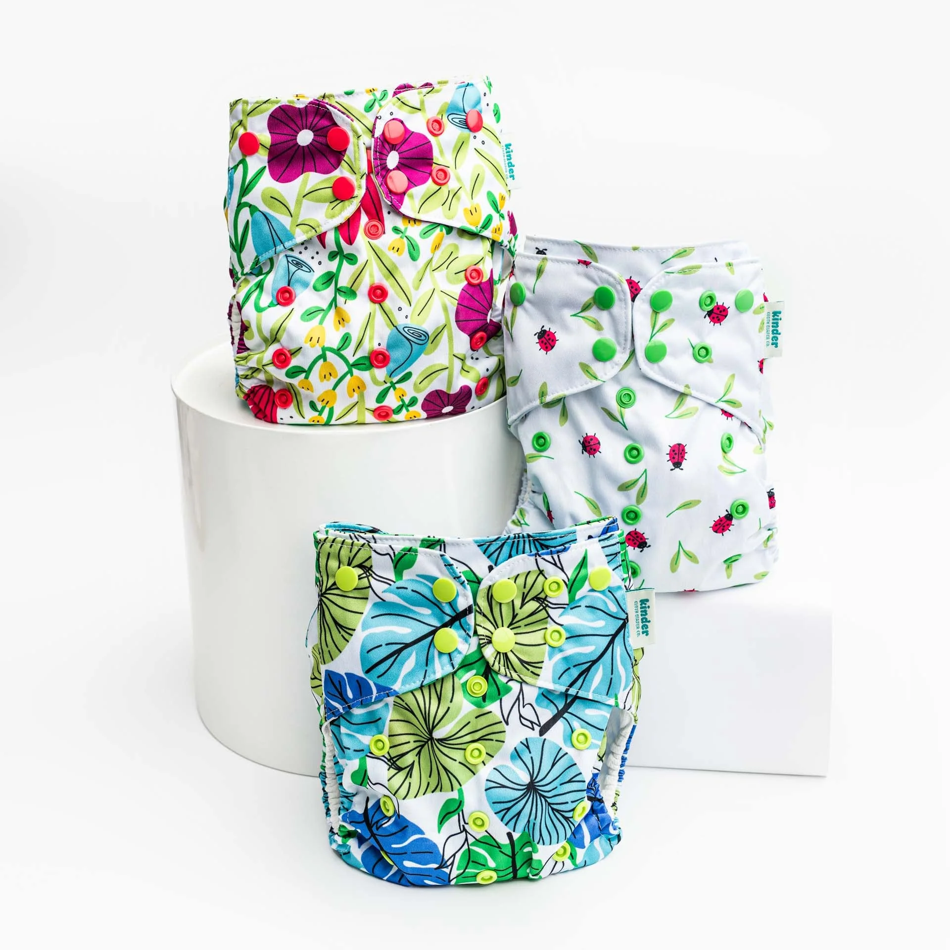 Kinder Cloth Diaper Co. Patterned Basics Pocket Cloth Diaper with Athletic Wicking Jersey