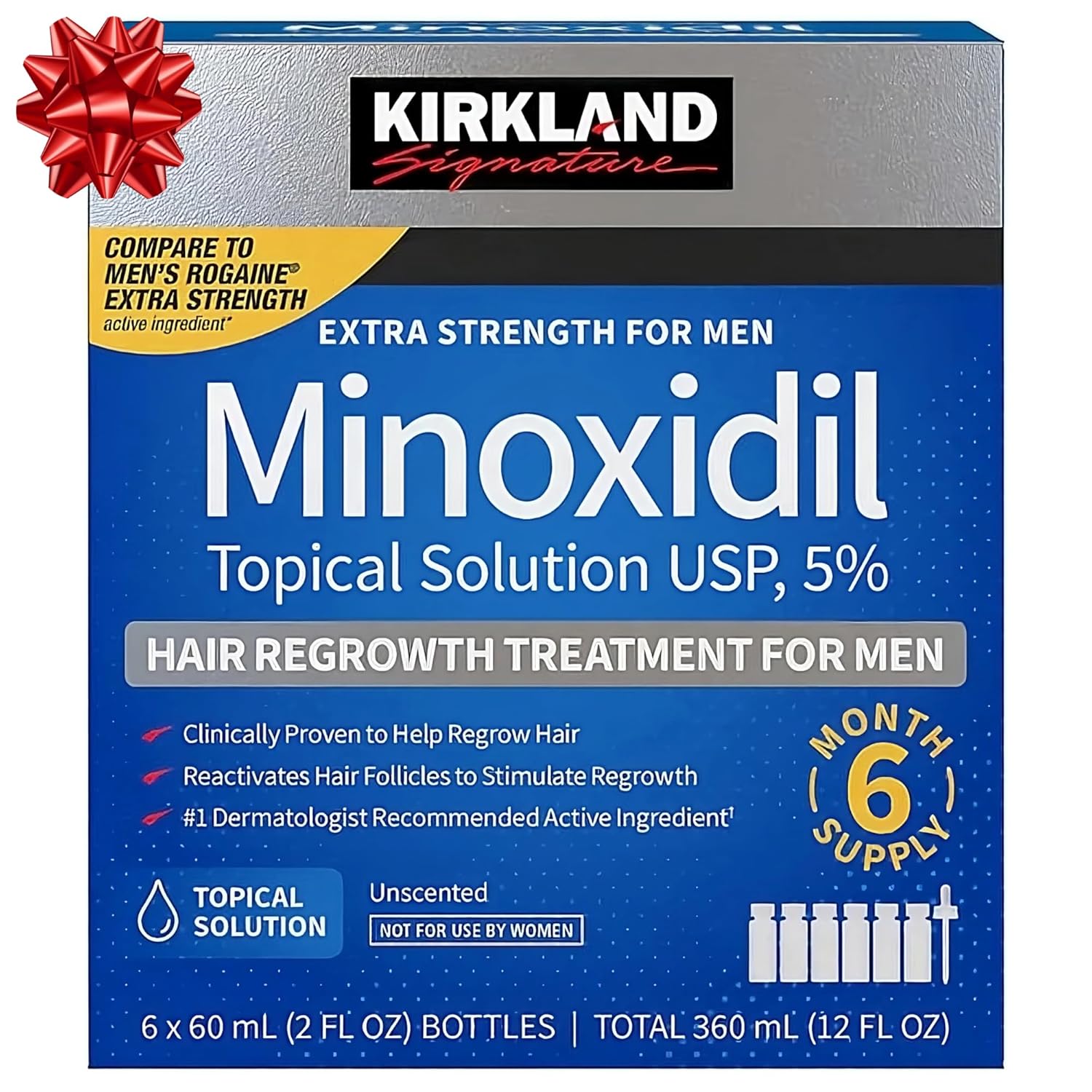 Minoxidil-5% Extra Strength Hair Regrowth for Men, 6 Month Supply