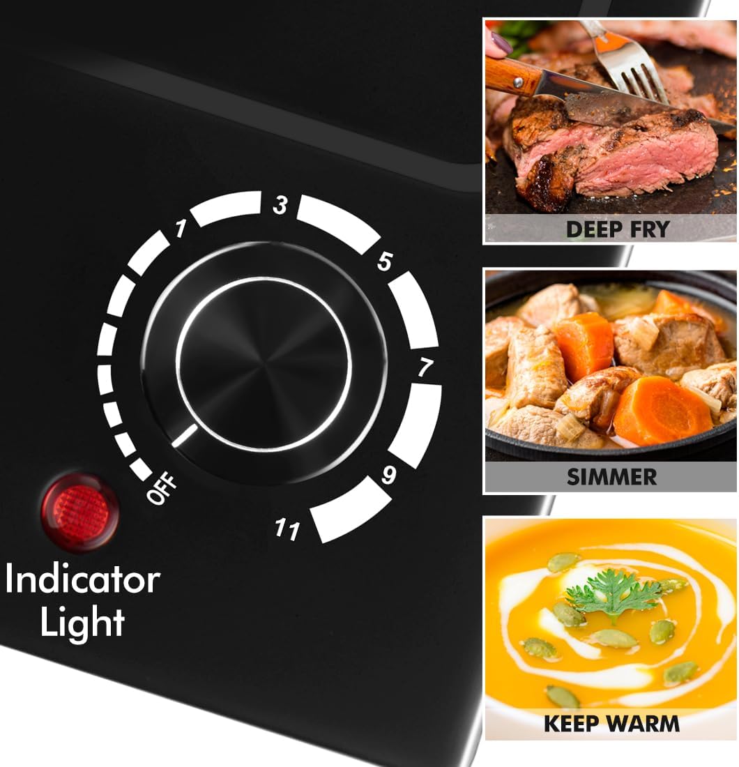 CUSIMAX 1800W Ceramic Electric Hot Plate for Cooking, Dual Control Infrared Cooktop, Double Burner, Portable Countertop Burner, Glass Plate Electric Cooktop, Silver, Stainless Steel-Upgraded Version