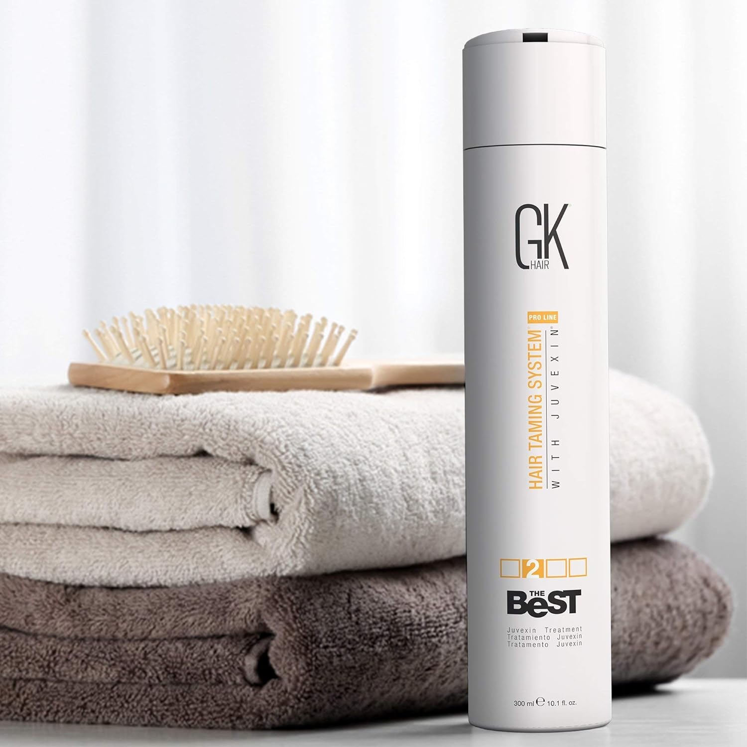 GK HAIR Global Keratin The Best (3.4 Fl Oz/100ml) Smoothing Keratin Hair Treatment - Professional Brazilian Complex Blowout Straightening For Silky Smooth & Frizz Free Hair