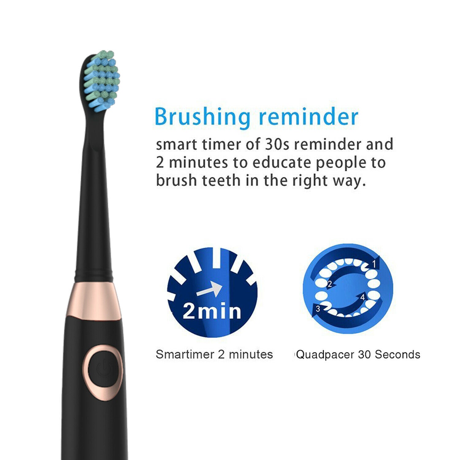 5 Mode Electric Toothbrush Sonic Rechargeable Smart Toothbrush