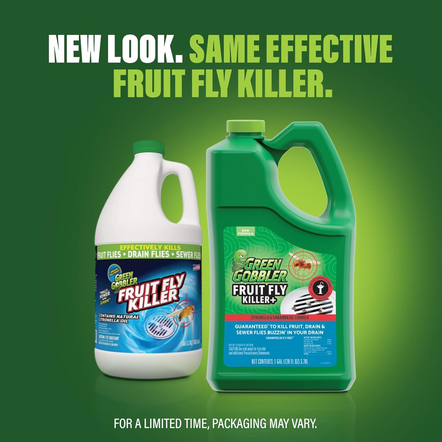 Green Gobbler Drai FLI Fruit Goodbye Gel Treatment | Drain Fly Killer, Assorted