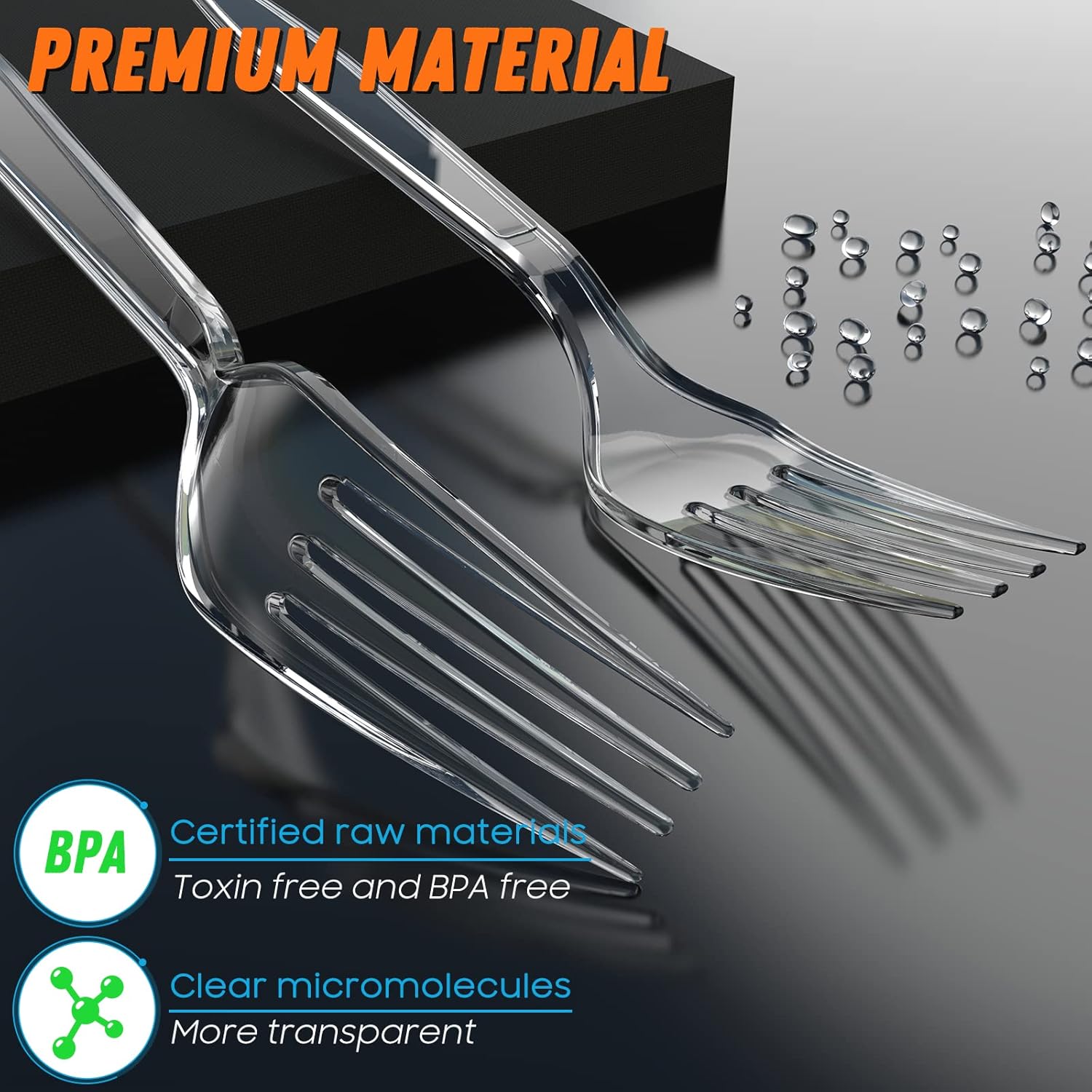 360 Count Plastic Silver Ware Heavy Duty, 120 Forks, 120 Spoons, 120 Knives, Heat Resistant & BPA Free Disposable SilverWare, Disposable Cutlery set, Premium Clear Utencils for Party Supply