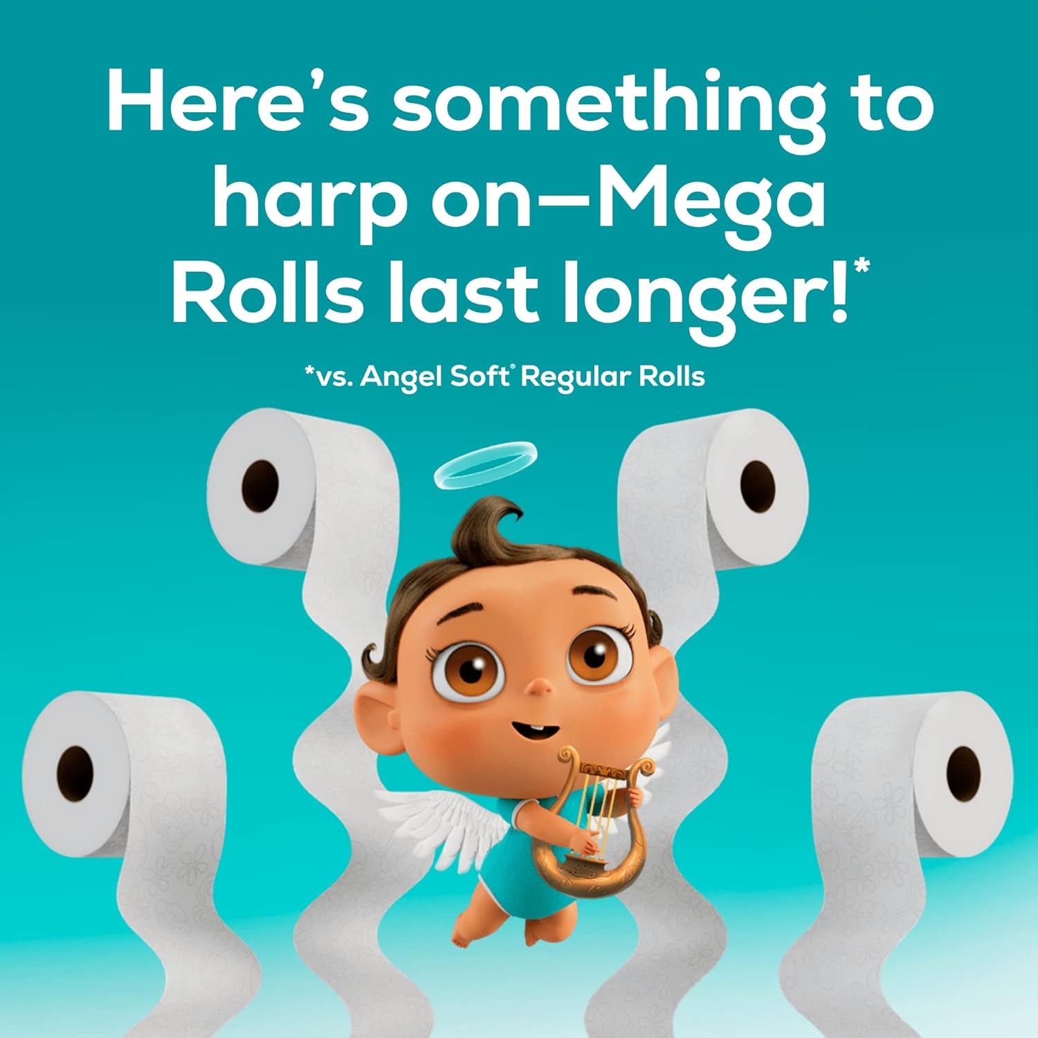 Angel Soft Toilet Paper, 16 Mega Rolls = 64 Regular Rolls, Soft and Strong Toilet Tissue