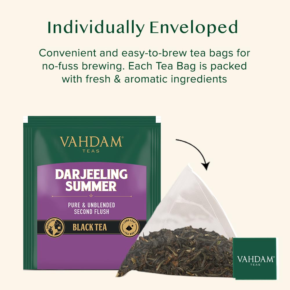 VAHDAM, Organic Turmeric Ginger Herbal Tea Bags (100 Pyramid Tea Bags) Caffeine Free, Non GMO, Gluten Free | 100% Pure Herbal Blend - Savory & Spicy | Plant-Based Tea Bags | Resealable Ziplock Pouch