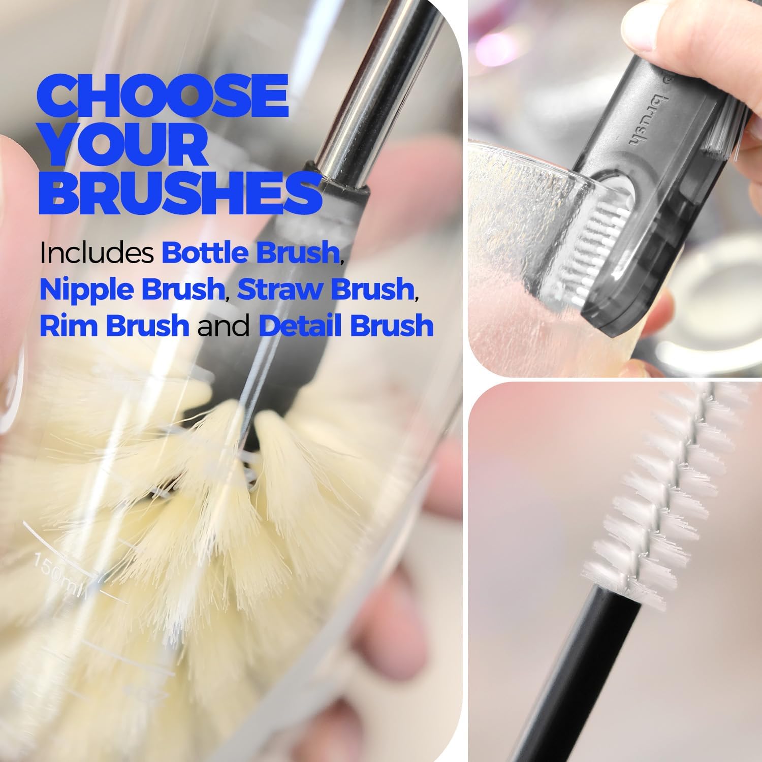 Holikme 6 Pack Bottle Brush Set, 14