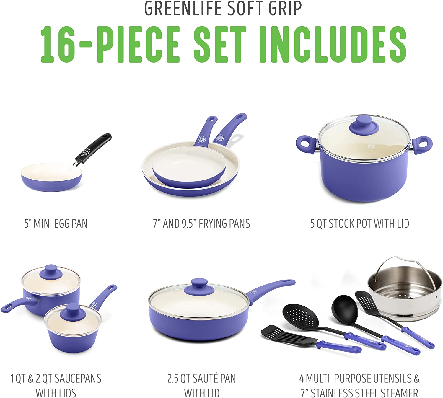 Ceramic non-stick 12-piece pan set