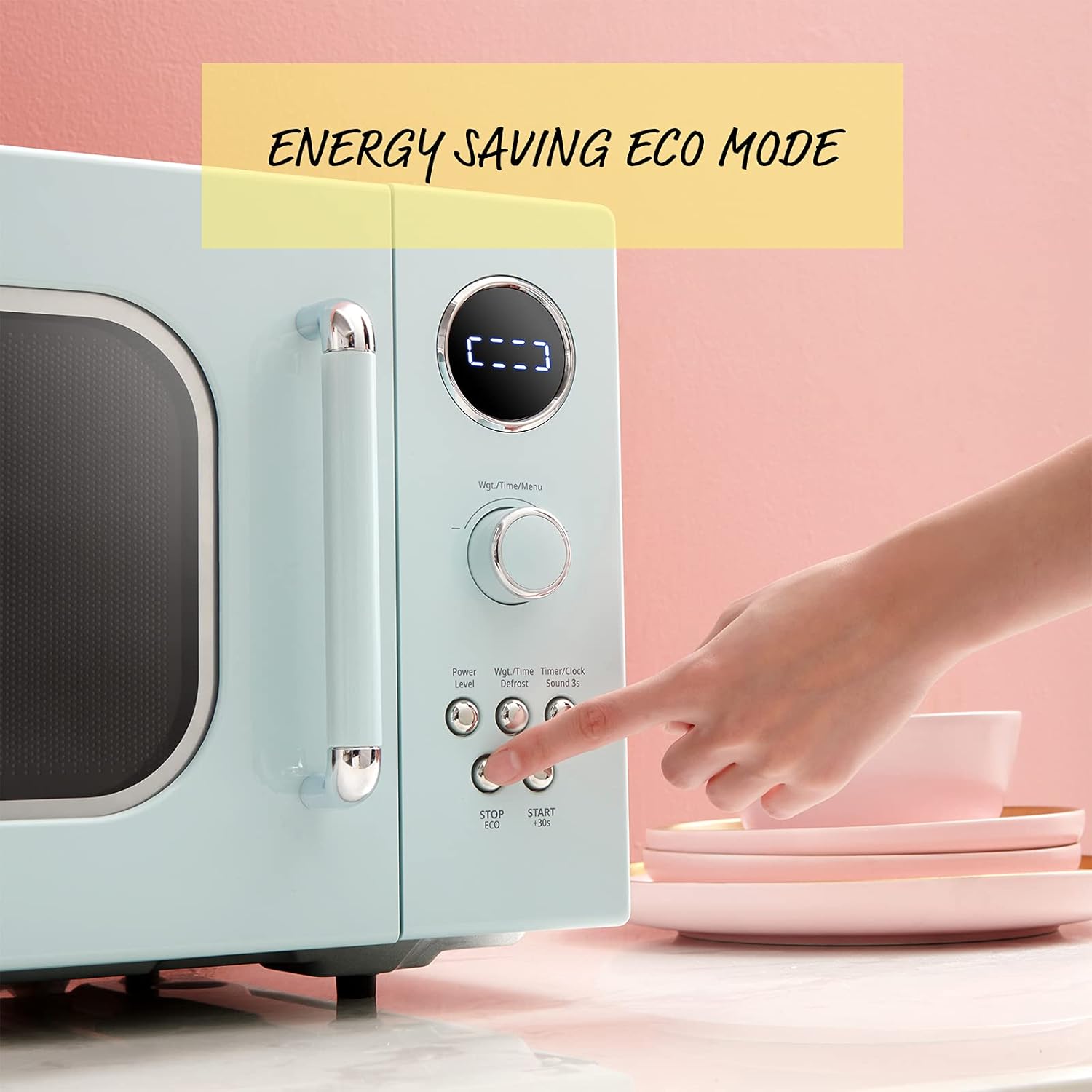 Comfee EM720CPL-PMB Countertop Microwave Oven with Sound On/Off, ECO Mode and Easy One-Touch Buttons, 0.7 Cu Ft, Black