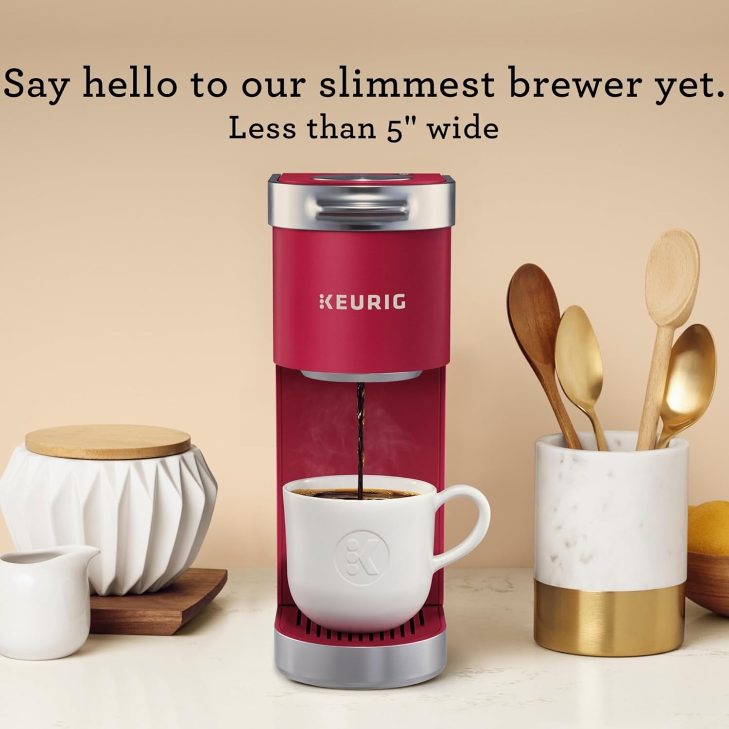 Keurig K-Mini Plus Single Serve K-Cup Pod Coffee Maker, with 6 to 12oz Brew Size, Stores up to 9 K-Cup Pods, Travel Mug Friendly, Matte Black
