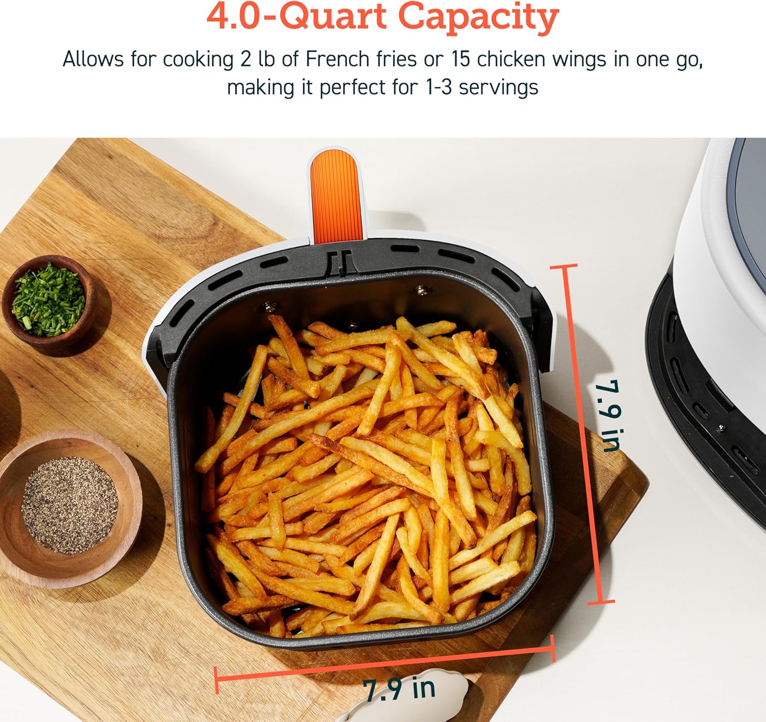 COSORI 2.1Qt Air Fryer, Small 4-in-1 Air Fryer Perfect for Simple Meals and Snack, Easy to Leftover Food to Crispy, 97% Less Oil, 30 In-App Recipes, Nonstick & Dishwasher Safe Basket