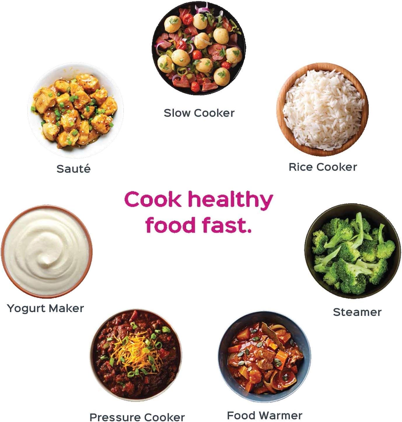Instant Pot Duo 7-in-1 Electric Pressure Cooker, Slow Cooker, Rice Cooker, Steamer, Sauté, Yogurt Maker, Warmer & Sterilizer, Includes App With Over 800 Recipes, Stainless Steel, 8 Quart