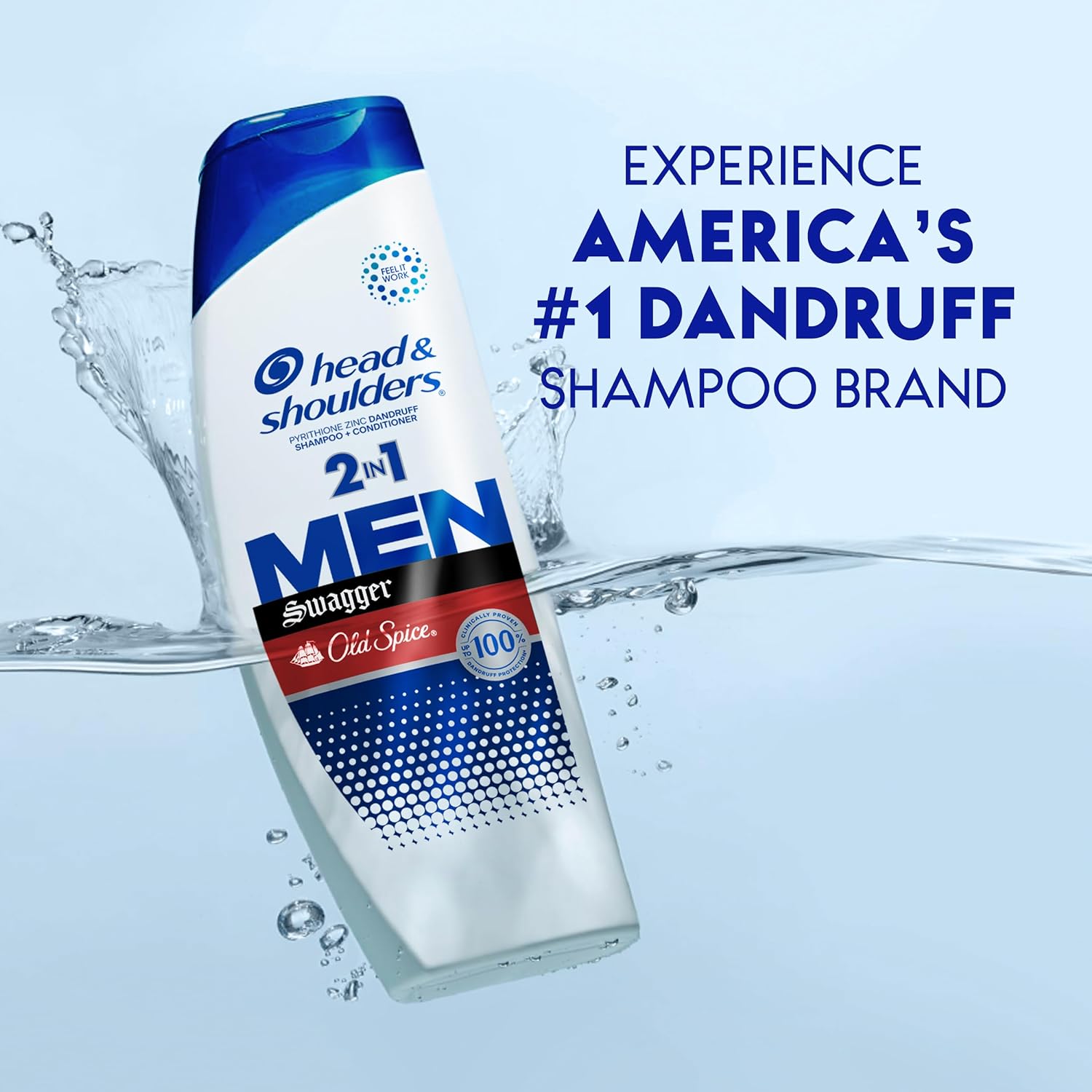 Head & Shoulders Mens 2 in 1 Dandruff Shampoo and Conditioner, Anti-Dandruff Treatment, Old Spice Swagger for Daily Use, Paraben Free, 31.4oz, 2 PACK