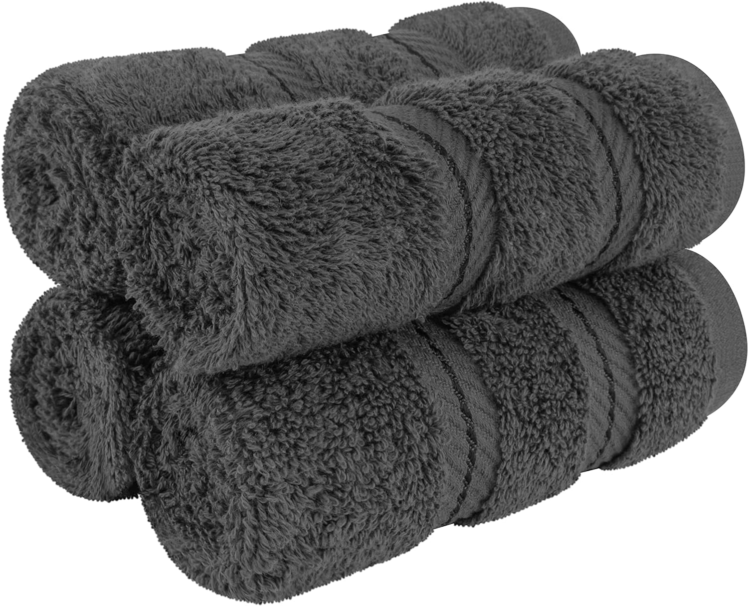 American Soft Linen Luxury 6 Piece Towel Set, 2 Bath Towels 2 Hand Towels 2 Washcloths, 100% Cotton Turkish Towels for Bathroom, Light Grey Towel Sets
