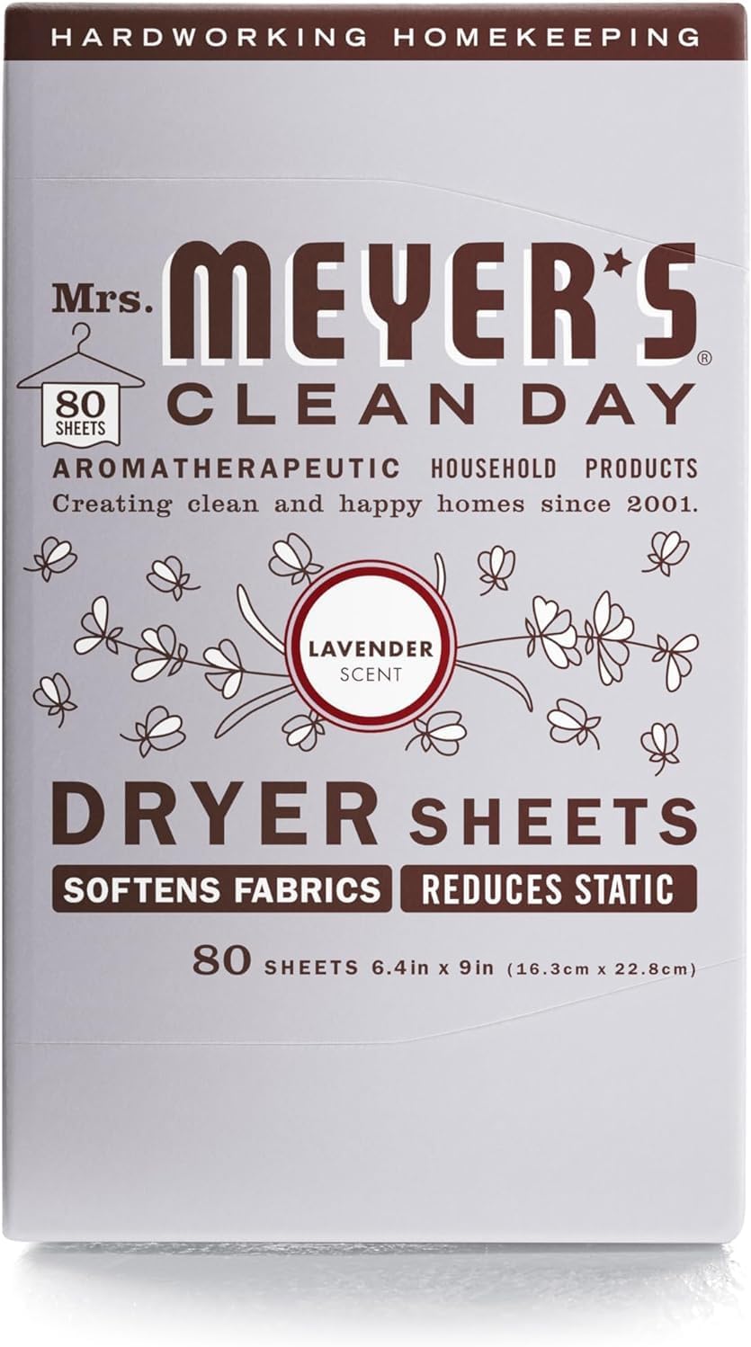 MRS. MEYER'S CLEAN DAY Dryer Sheets, Lavender, 80 ct