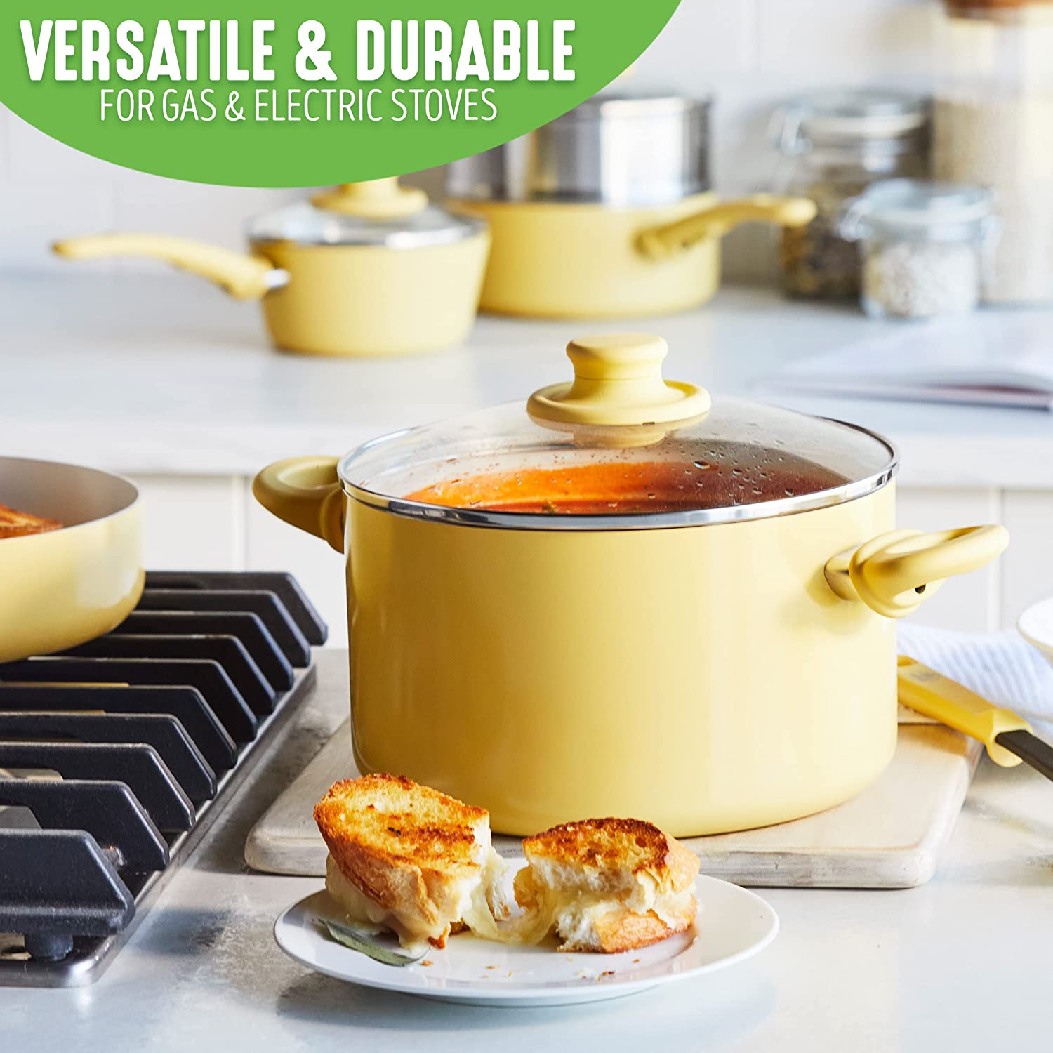 Ceramic non-stick 12-piece pan set