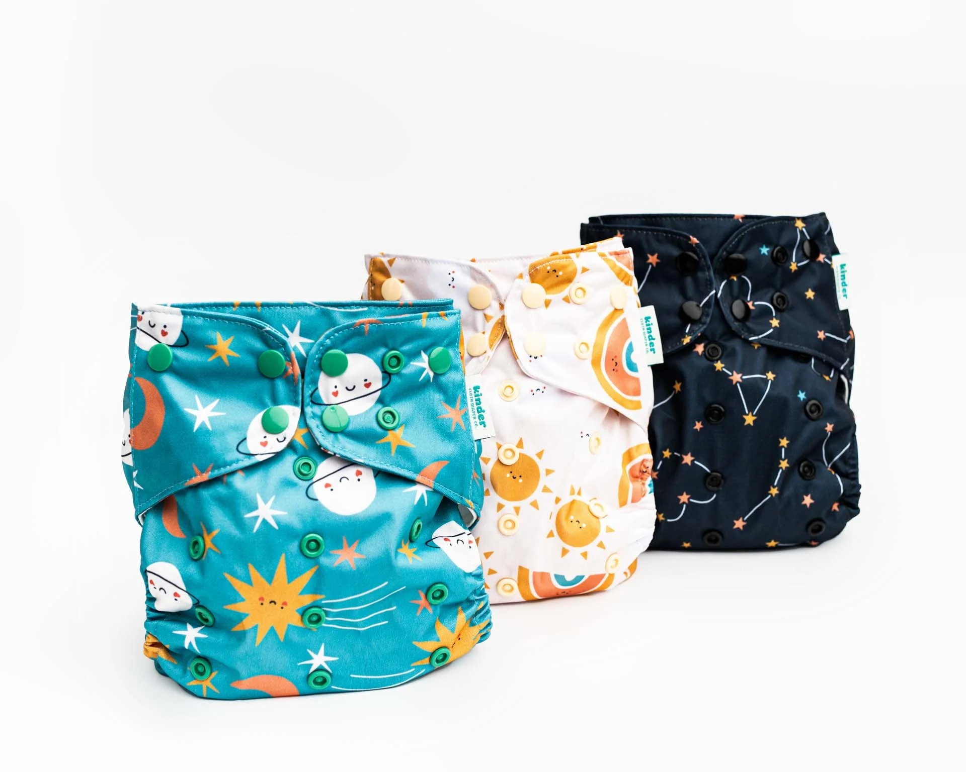 Kinder Cloth Diaper Co. Patterned Basics Pocket Cloth Diaper with Athletic Wicking Jersey